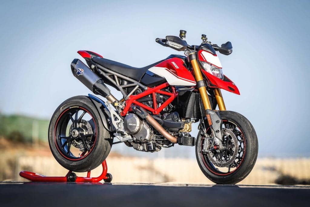 2019 Ducati Hypermotard 950 SP press launch photo on track