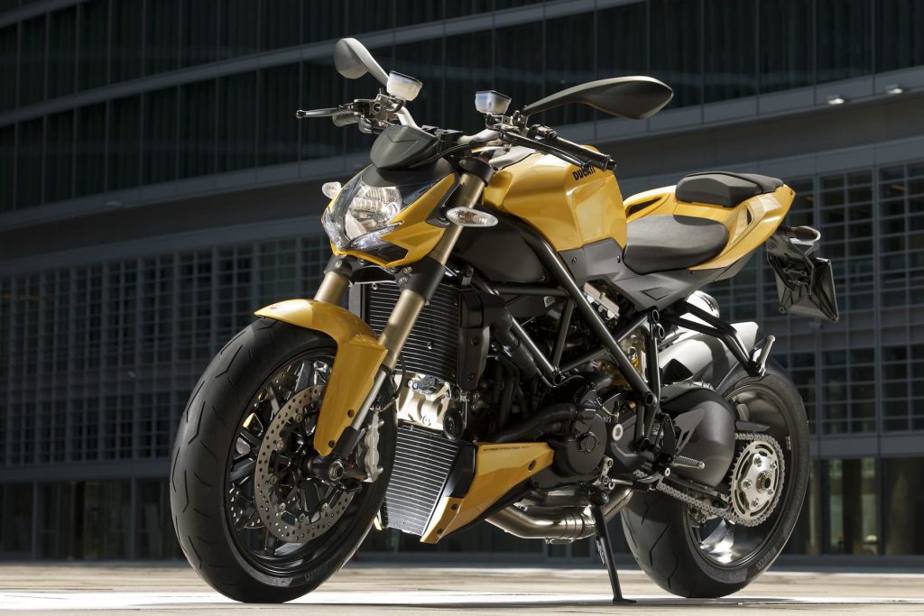 Ducati streetfighter 848 yellow LHS outdoor static