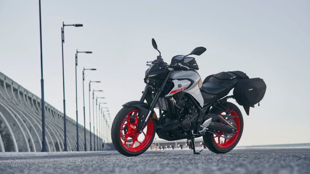 2020 Yamaha MT-03 outdoor static LHS on road