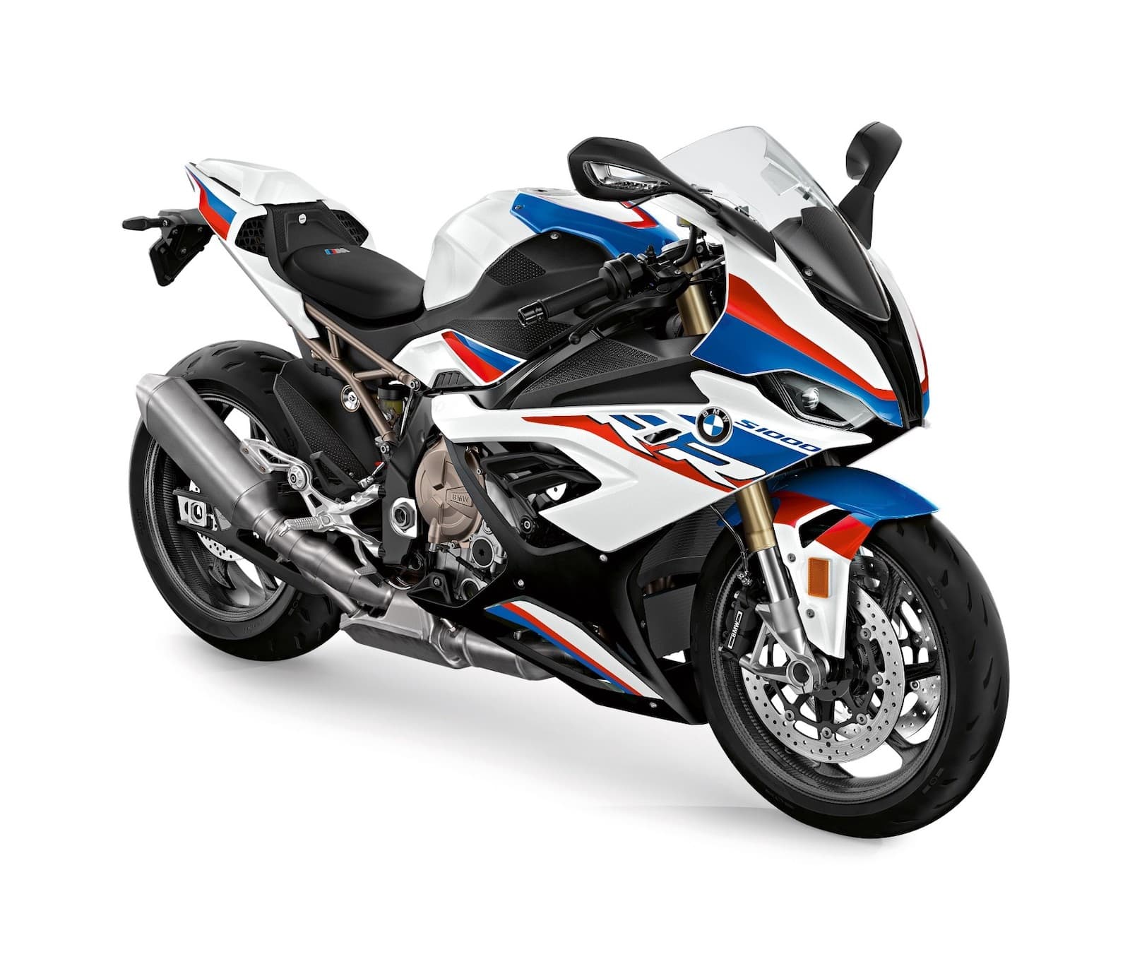 2019 2020 BMW S 1000 RR with M package front diagonal studio shot