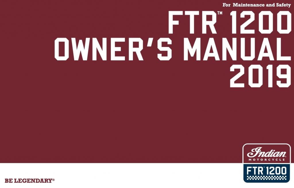 Indian FTR 1200 manual maintenance schedule 1