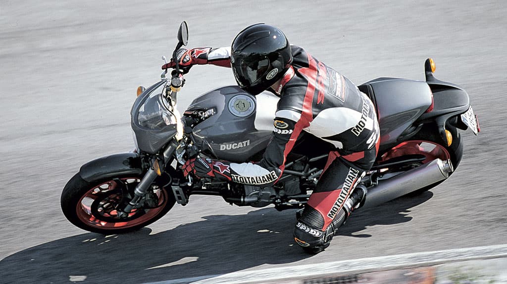 Ducati Monster S4 on track