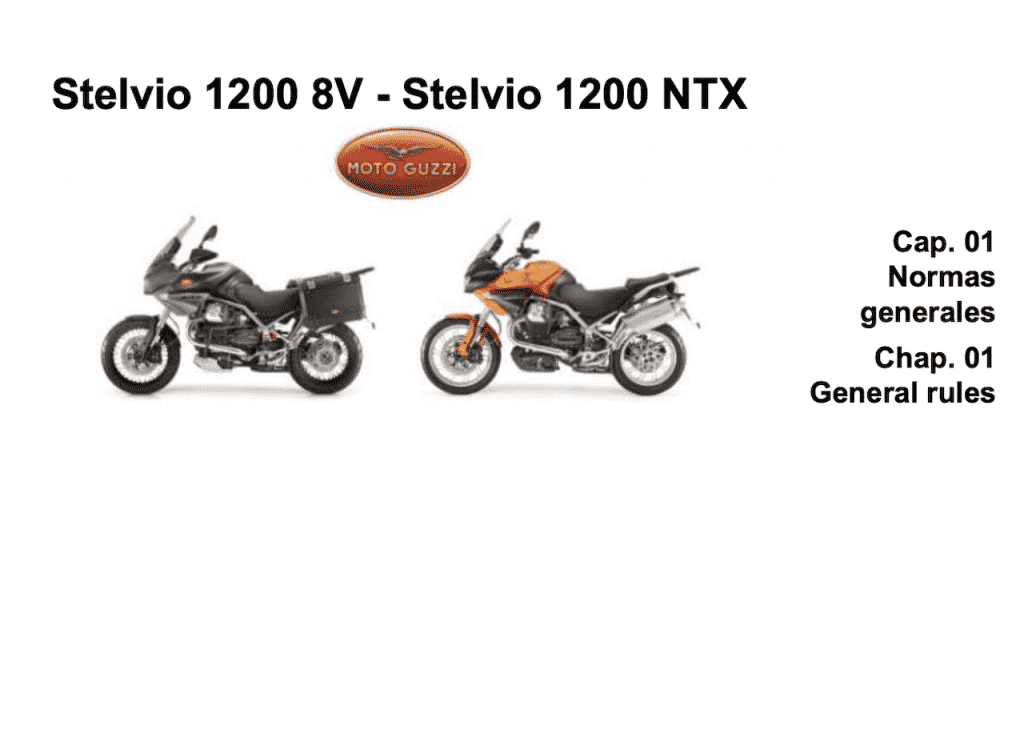 Moto Guzzi Stelvio 1200 8V maintenance schedule 1