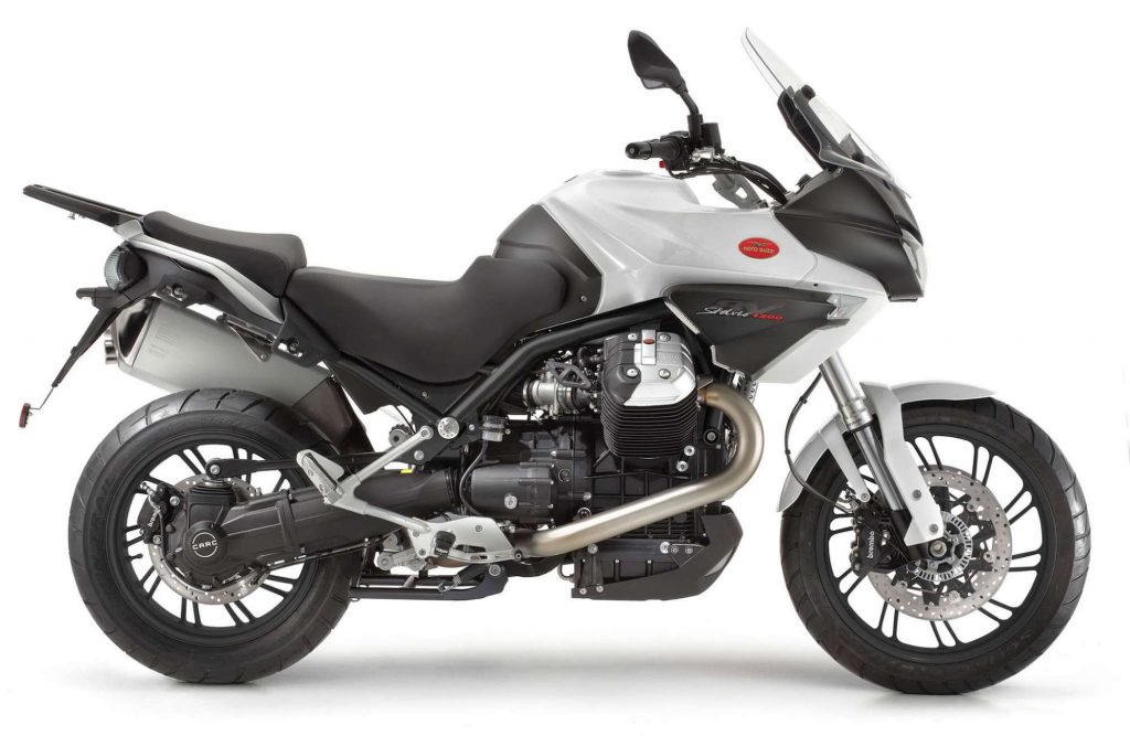 Moto Guzzi Stelvio 1200 8V white side studio
