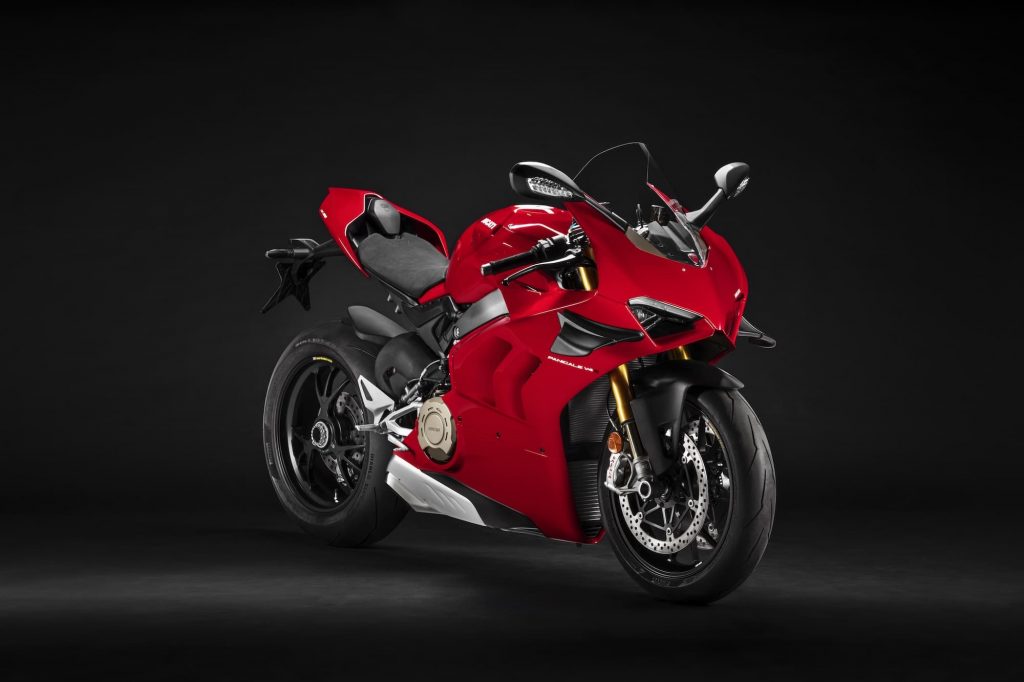 Ducati Panigale V4 S studio RHS front black background