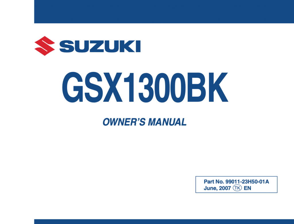 Suzuki B-King maintenance schedule cover photo