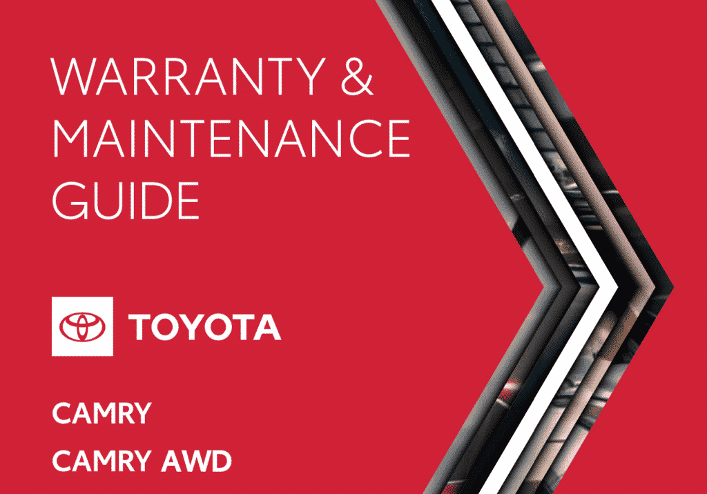 2018-2022 Toyota Camry I4 2.5L maintenance schedule screenshot