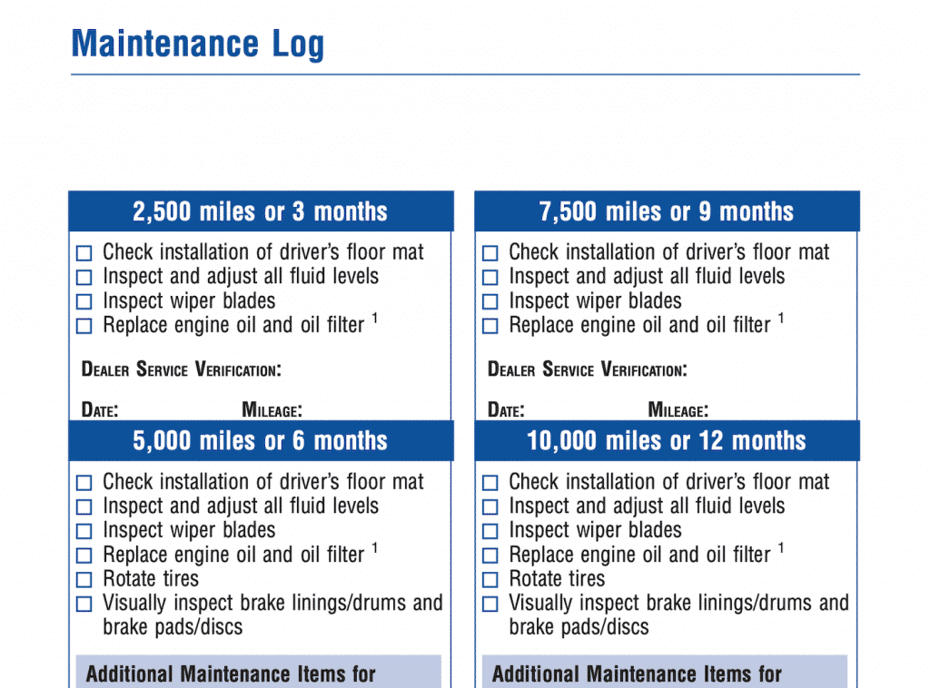 Toyota Sequoia V8 maintenance schedule screenshot 2014